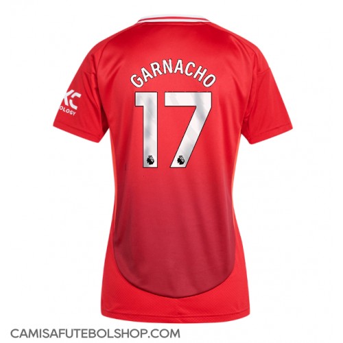 Camisa de time de futebol Manchester United Alejandro Garnacho #17 Replicas 1º Equipamento Feminina 2024-25 Manga Curta